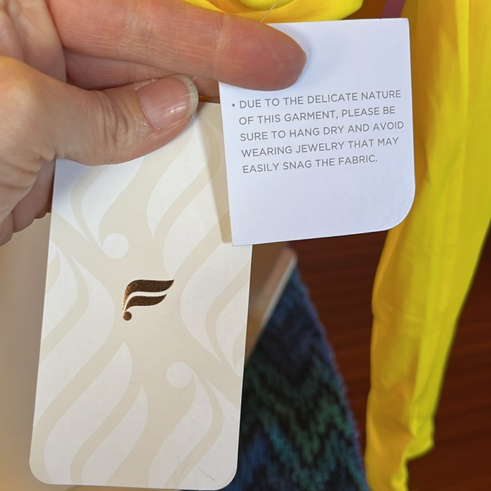 Canary yellow Fabletics front twist long sleeve top - Picture 9 of 13